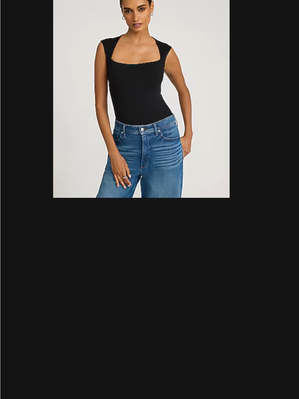 NWT express Body Contour High Compression Square Neck black xs Bodysuit